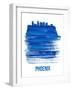 Phoenix Brush Stroke Skyline - Blue-NaxArt-Framed Art Print