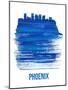 Phoenix Brush Stroke Skyline - Blue-NaxArt-Mounted Art Print