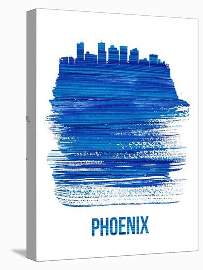 Phoenix Brush Stroke Skyline - Blue-NaxArt-Stretched Canvas