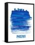 Phoenix Brush Stroke Skyline - Blue-NaxArt-Framed Stretched Canvas