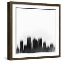 Phoenix City Skyline - Black-NaxArt-Framed Art Print