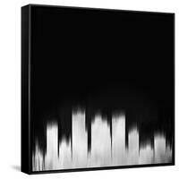 Phoenix City Skyline - White-NaxArt-Framed Stretched Canvas