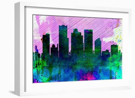 Phoenix City Skyline-NaxArt-Framed Art Print