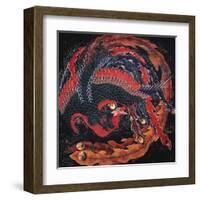 Phoenix (detail)-Katsushika Hokusai-Framed Art Print