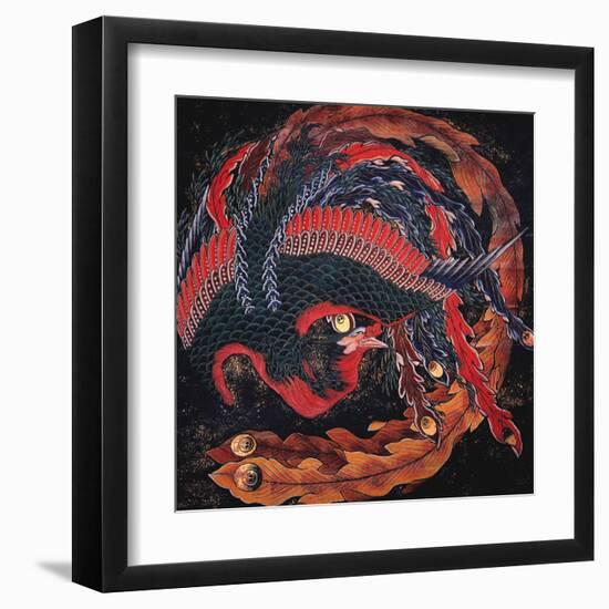 Phoenix (detail)-Katsushika Hokusai-Framed Art Print