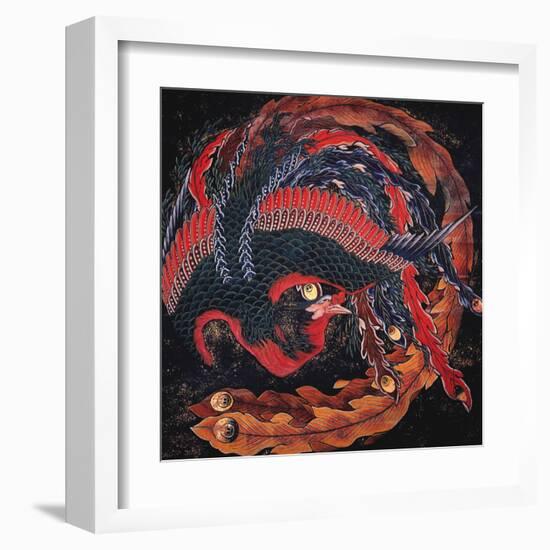 Phoenix (detail)-Katsushika Hokusai-Framed Art Print