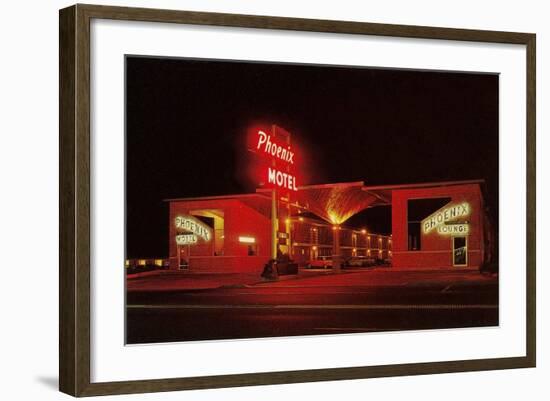 Phoenix Motel at Night-null-Framed Art Print