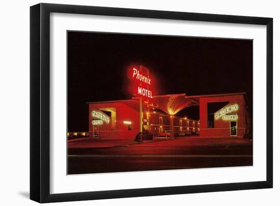 Phoenix Motel at Night-null-Framed Art Print