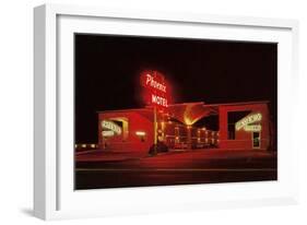 Phoenix Motel at Night-null-Framed Art Print