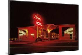 Phoenix Motel at Night-null-Mounted Art Print