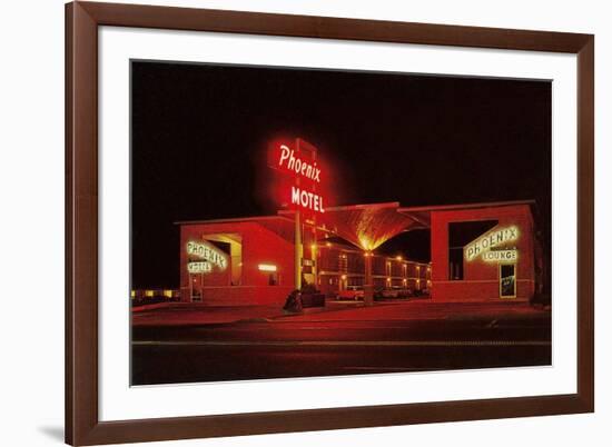 Phoenix Motel at Night-null-Framed Premium Giclee Print