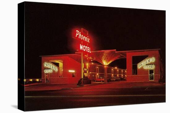 Phoenix Motel at Night-null-Stretched Canvas