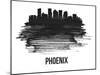 Phoenix Skyline Brush Stroke - Black II-NaxArt-Mounted Art Print
