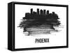 Phoenix Skyline Brush Stroke - Black II-NaxArt-Framed Stretched Canvas