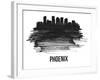 Phoenix Skyline Brush Stroke - Black II-NaxArt-Framed Art Print