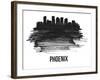 Phoenix Skyline Brush Stroke - Black II-NaxArt-Framed Art Print