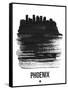 Phoenix Skyline Brush Stroke - Black-NaxArt-Framed Stretched Canvas