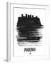 Phoenix Skyline Brush Stroke - Black-NaxArt-Framed Art Print