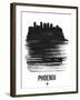 Phoenix Skyline Brush Stroke - Black-NaxArt-Framed Art Print