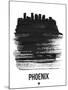 Phoenix Skyline Brush Stroke - Black-NaxArt-Mounted Art Print