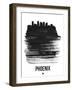 Phoenix Skyline Brush Stroke - Black-NaxArt-Framed Art Print