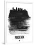 Phoenix Skyline Brush Stroke - Black-NaxArt-Framed Art Print