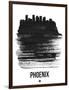 Phoenix Skyline Brush Stroke - Black-NaxArt-Framed Art Print