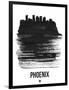 Phoenix Skyline Brush Stroke - Black-NaxArt-Framed Art Print