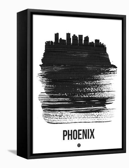 Phoenix Skyline Brush Stroke - Black-NaxArt-Framed Stretched Canvas