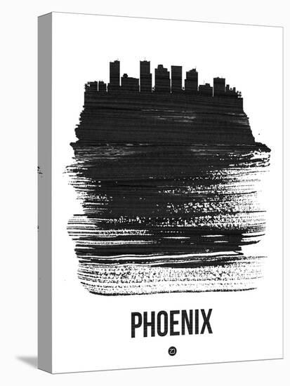 Phoenix Skyline Brush Stroke - Black-NaxArt-Stretched Canvas