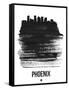 Phoenix Skyline Brush Stroke - Black-NaxArt-Framed Stretched Canvas