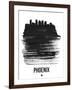 Phoenix Skyline Brush Stroke - Black-NaxArt-Framed Art Print