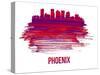 Phoenix Skyline Brush Stroke - Red-NaxArt-Stretched Canvas