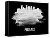 Phoenix Skyline Brush Stroke - White-NaxArt-Framed Stretched Canvas