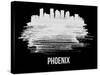 Phoenix Skyline Brush Stroke - White-NaxArt-Stretched Canvas