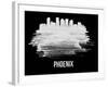 Phoenix Skyline Brush Stroke - White-NaxArt-Framed Art Print