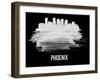 Phoenix Skyline Brush Stroke - White-NaxArt-Framed Art Print