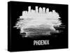 Phoenix Skyline Brush Stroke - White-NaxArt-Stretched Canvas