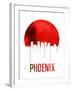 Phoenix Skyline Red-null-Framed Art Print