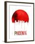 Phoenix Skyline Red-null-Framed Art Print