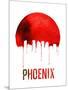 Phoenix Skyline Red-null-Mounted Art Print