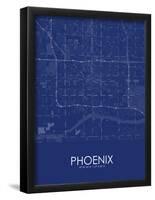 Phoenix, United States of America Blue Map-null-Framed Poster