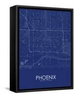 Phoenix, United States of America Blue Map-null-Framed Stretched Canvas