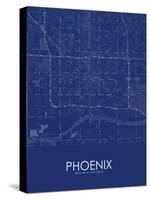 Phoenix, United States of America Blue Map-null-Stretched Canvas