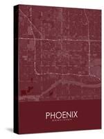 Phoenix, United States of America Red Map-null-Stretched Canvas