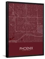 Phoenix, United States of America Red Map-null-Framed Poster