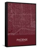 Phoenix, United States of America Red Map-null-Framed Stretched Canvas