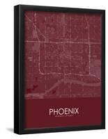 Phoenix, United States of America Red Map-null-Framed Poster