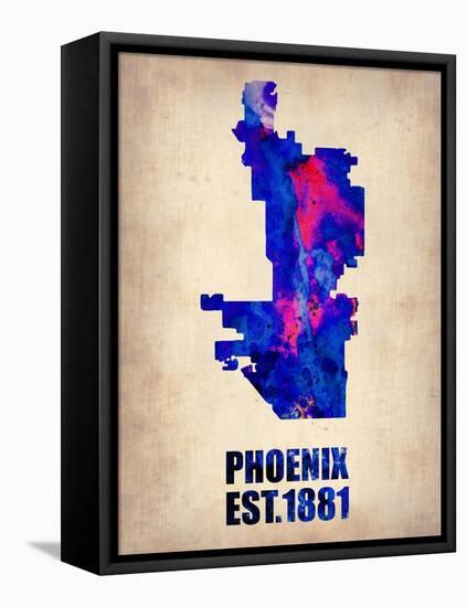 Phoenix Watercolor Map-NaxArt-Framed Stretched Canvas