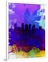 Phoenix Watercolor Skyline 1-NaxArt-Framed Art Print